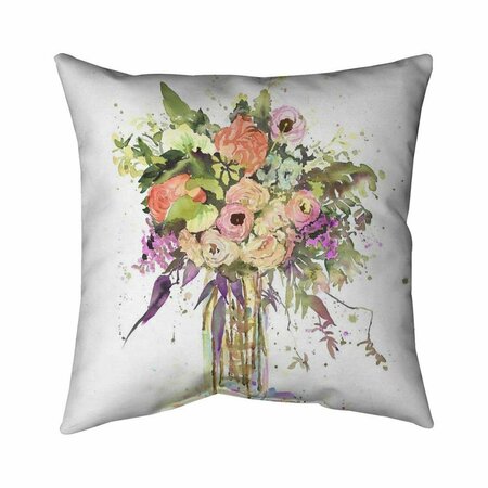 BEGIN HOME DECOR 20 x 20 in. Romantic Bouquet-Double Sided Print Indoor Pillow 5541-2020-FL345